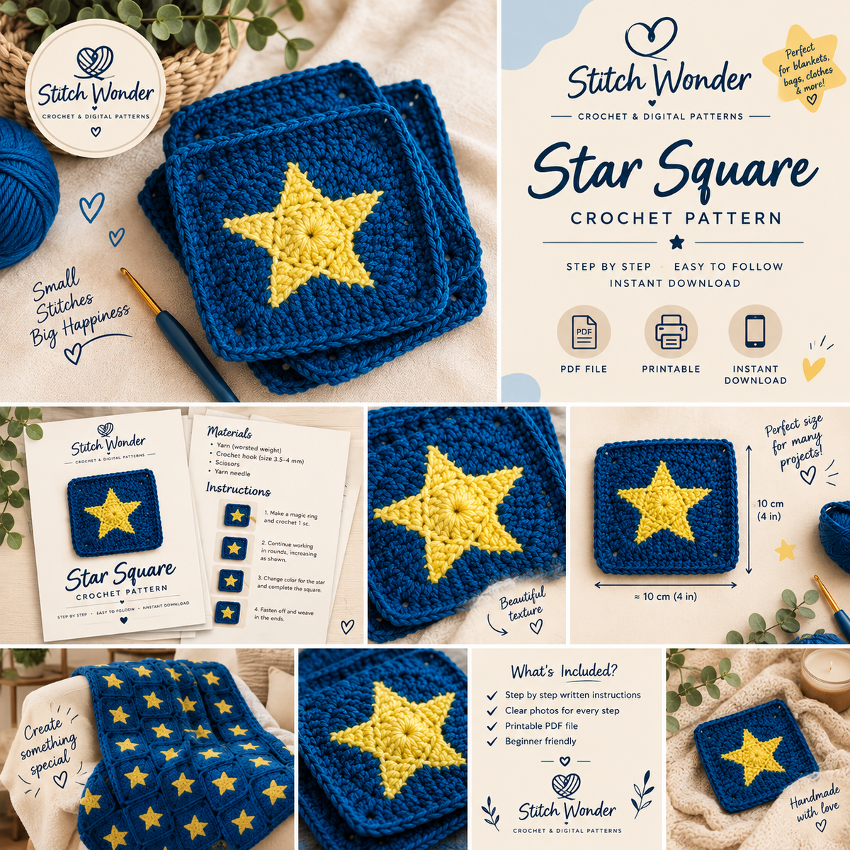 Star Crochet Pattern - Stitch Wonder